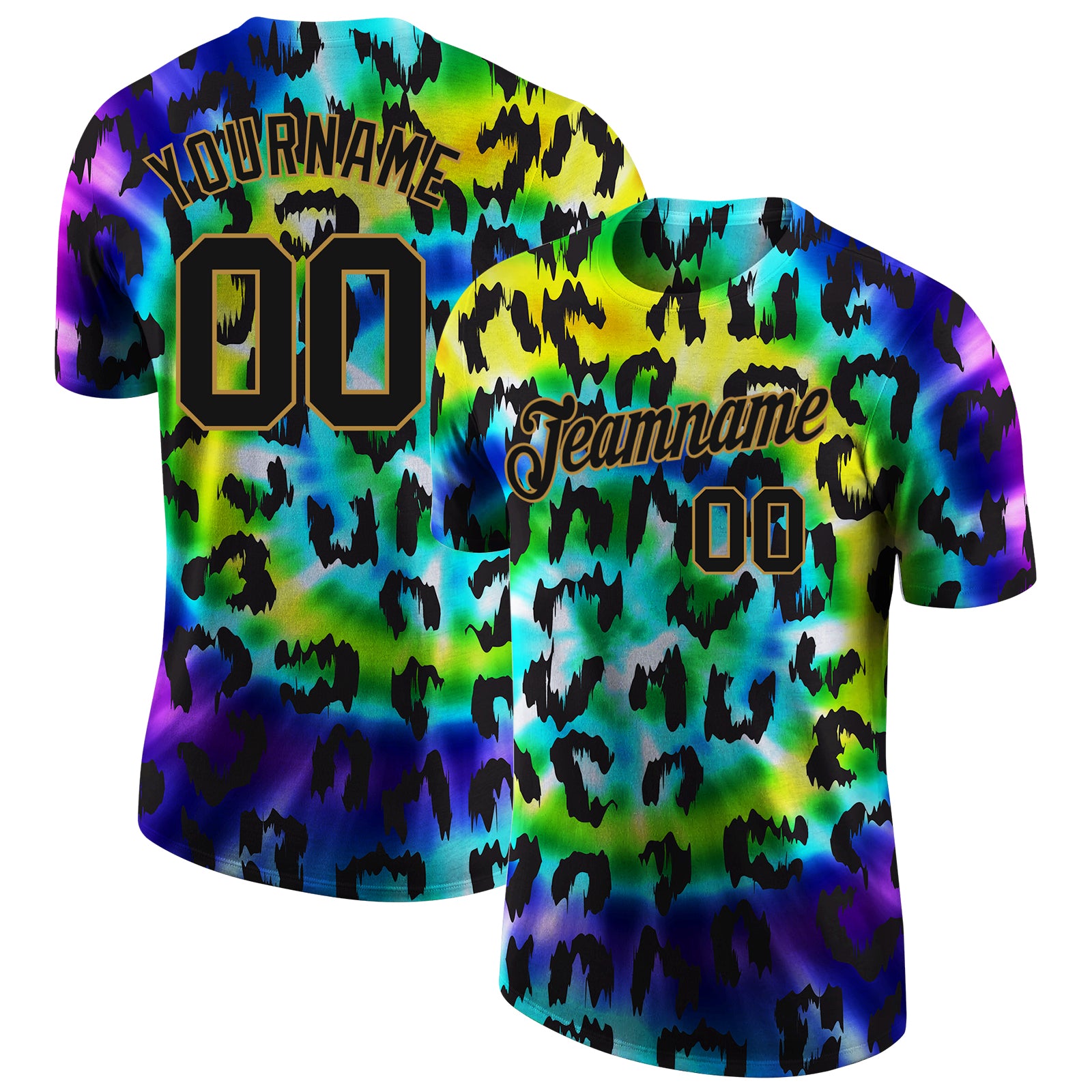 Custom 3D Pattern Design Leopard Performance T-Shirt