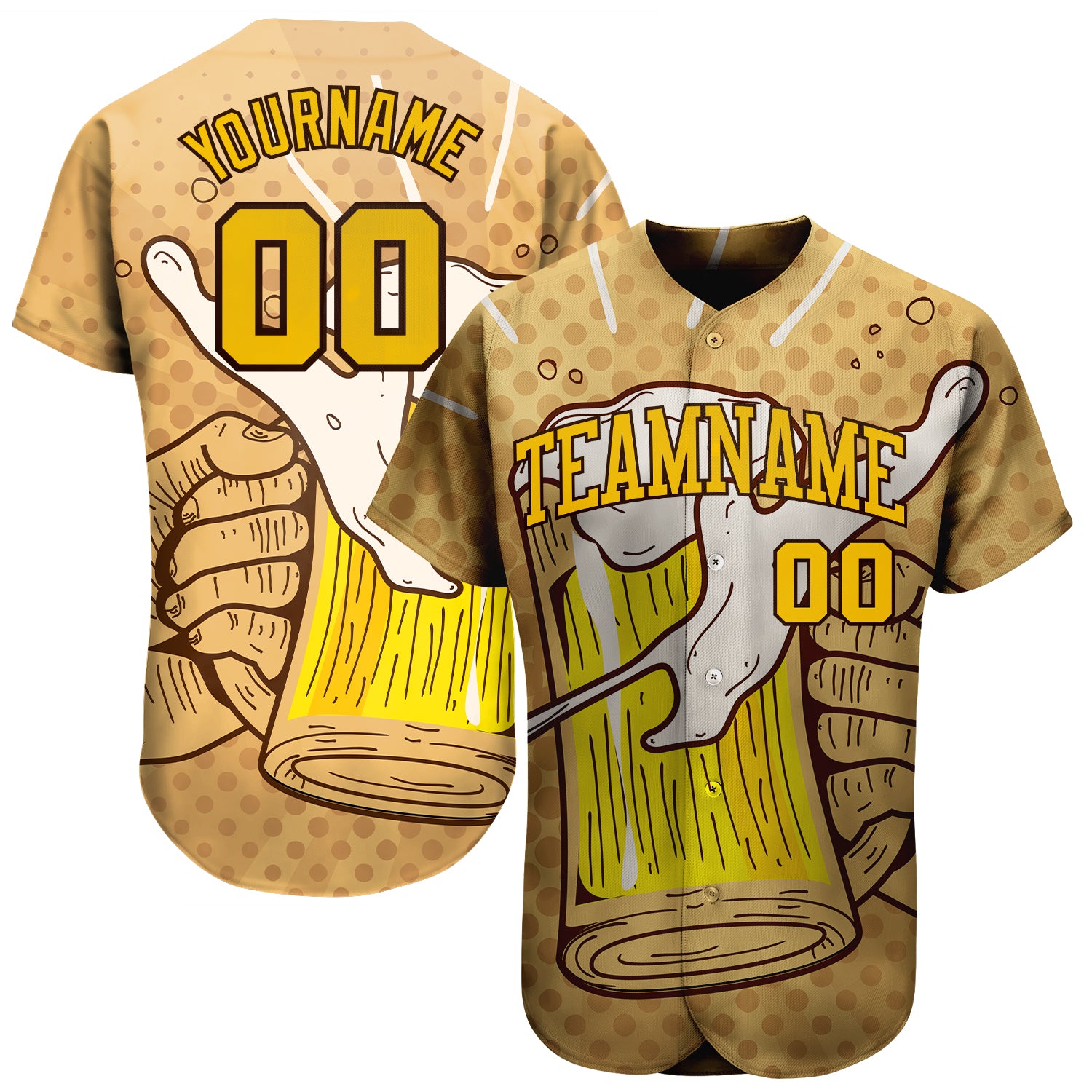 Custom 3D Pattern Design Let's Drink Authentic Baseball Jersey