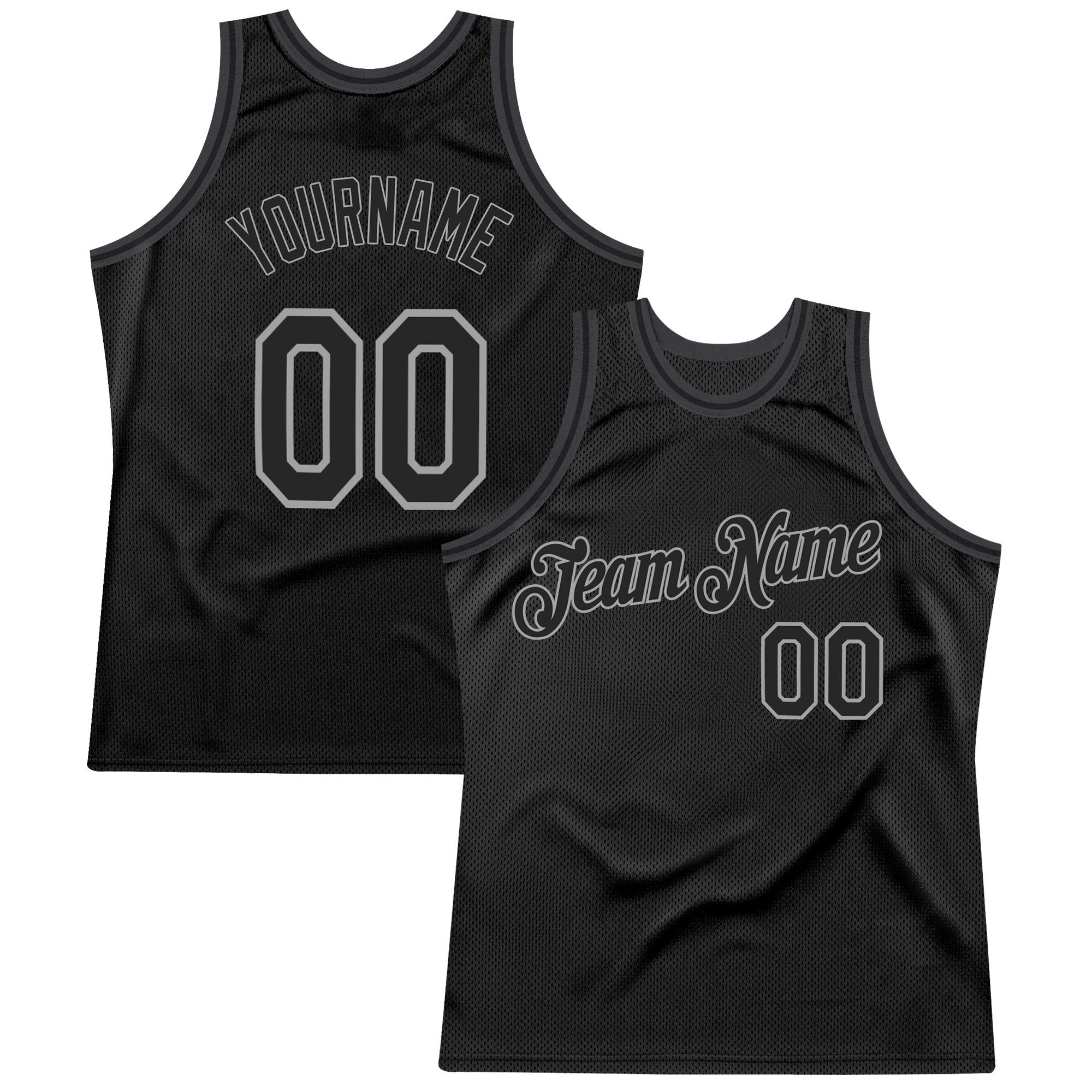 Custom Black Black-Light Blue Authentic Throwback Basketball Jersey