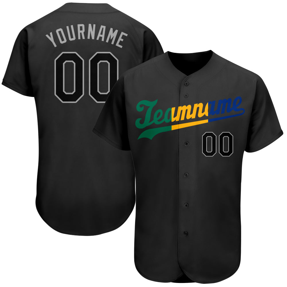 Custom Black Black-Royal Authentic Baseball Jersey