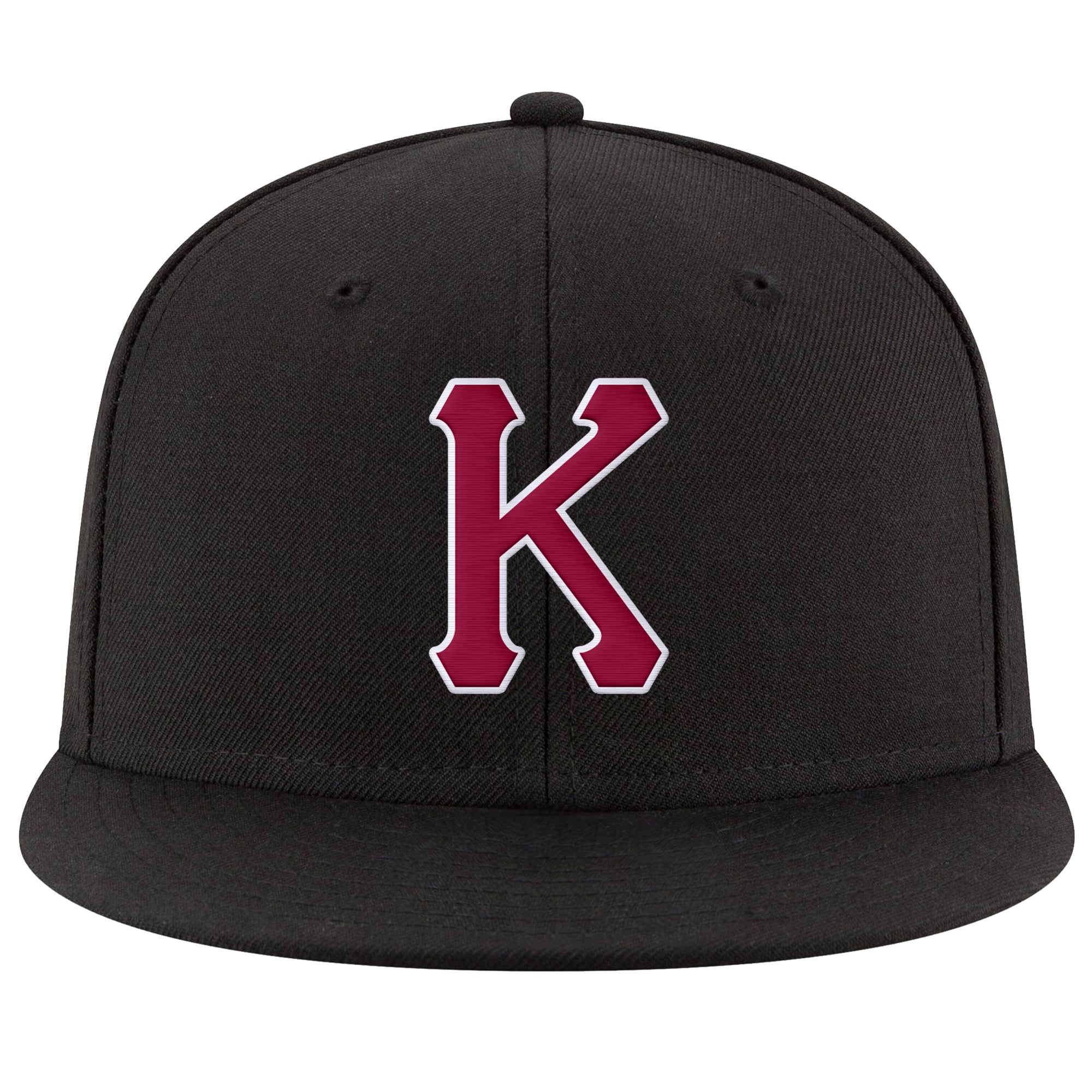 Custom Black Crimson-White Stitched Adjustable Snapback Hat