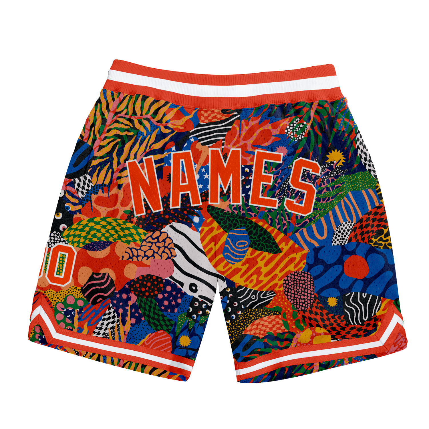 Custom Black Orange-White 3D Pattern Design Bush Authentic Basketball Shorts