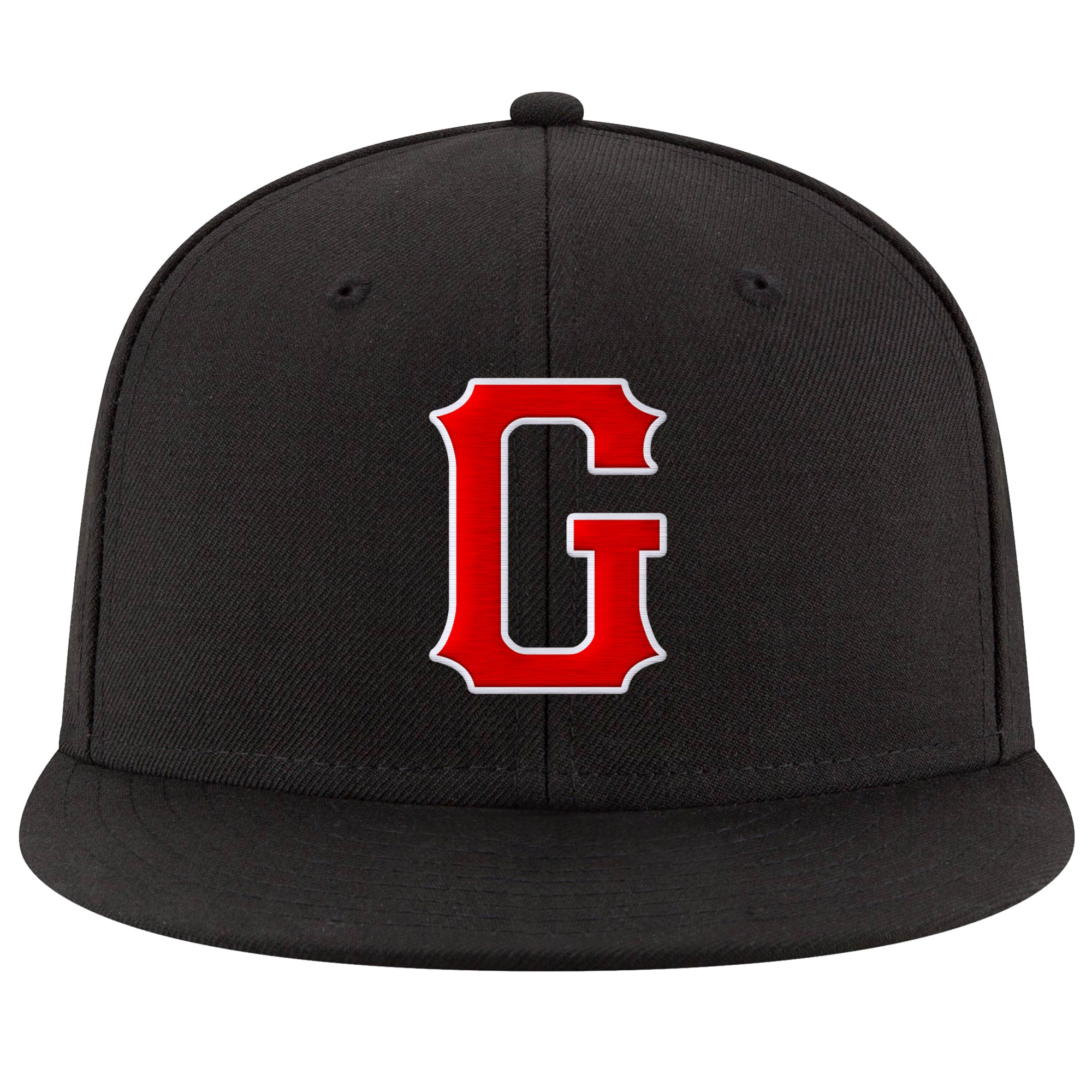 Custom Black Red-White Stitched Adjustable Snapback Hat