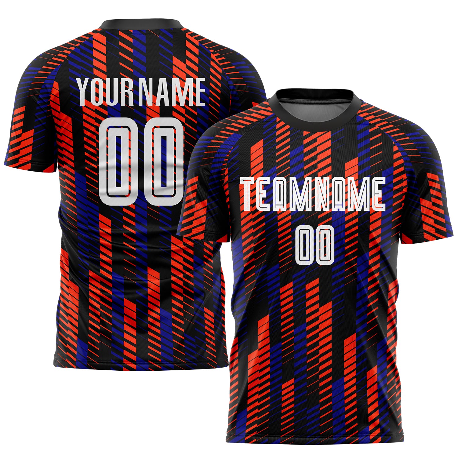 Custom Black White-Orange Sublimation Soccer Uniform Jersey