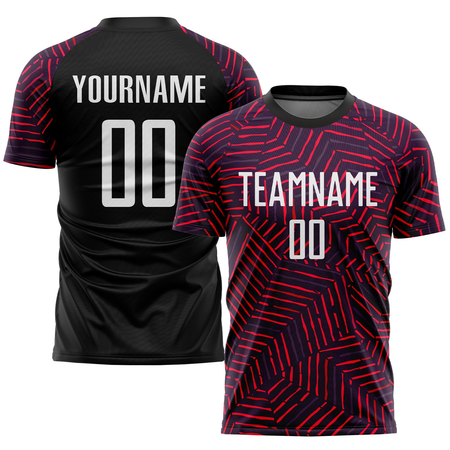 Custom Black White-Red Green Sublimation Soccer Uniform Jersey