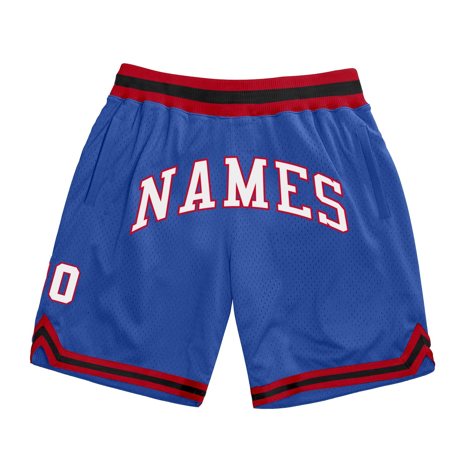 Custom Blue White-Red Authentic Throwback Basketball Shorts