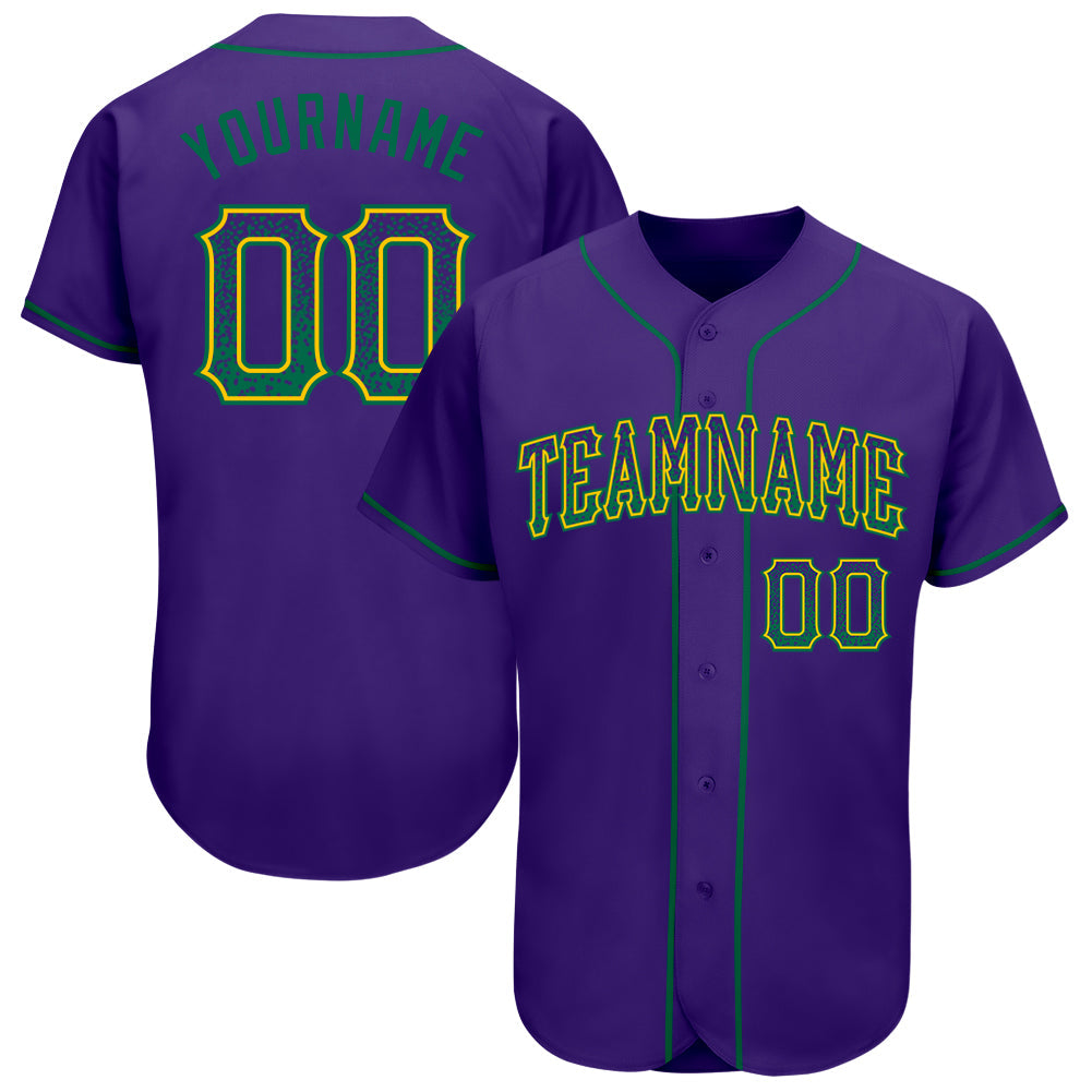 Custom Purple Kelly Green-Gold Authentic Drift Fashion Baseball Jersey