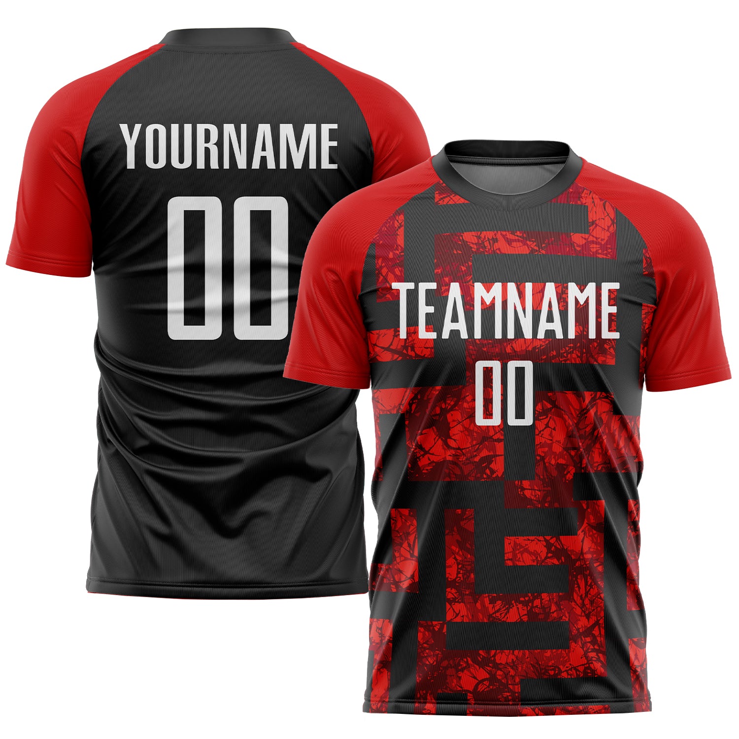 Custom Red White-Black Sublimation Soccer Uniform Jersey