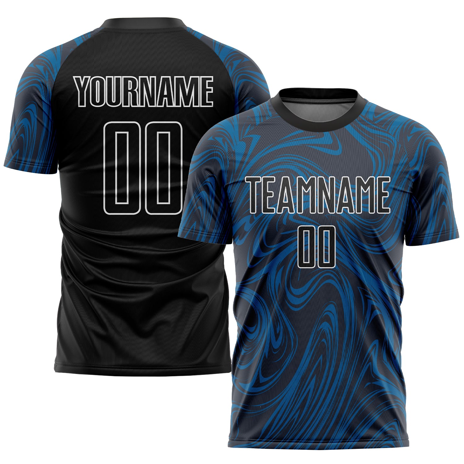 Custom Royal Black-White Sublimation Soccer Uniform Jersey