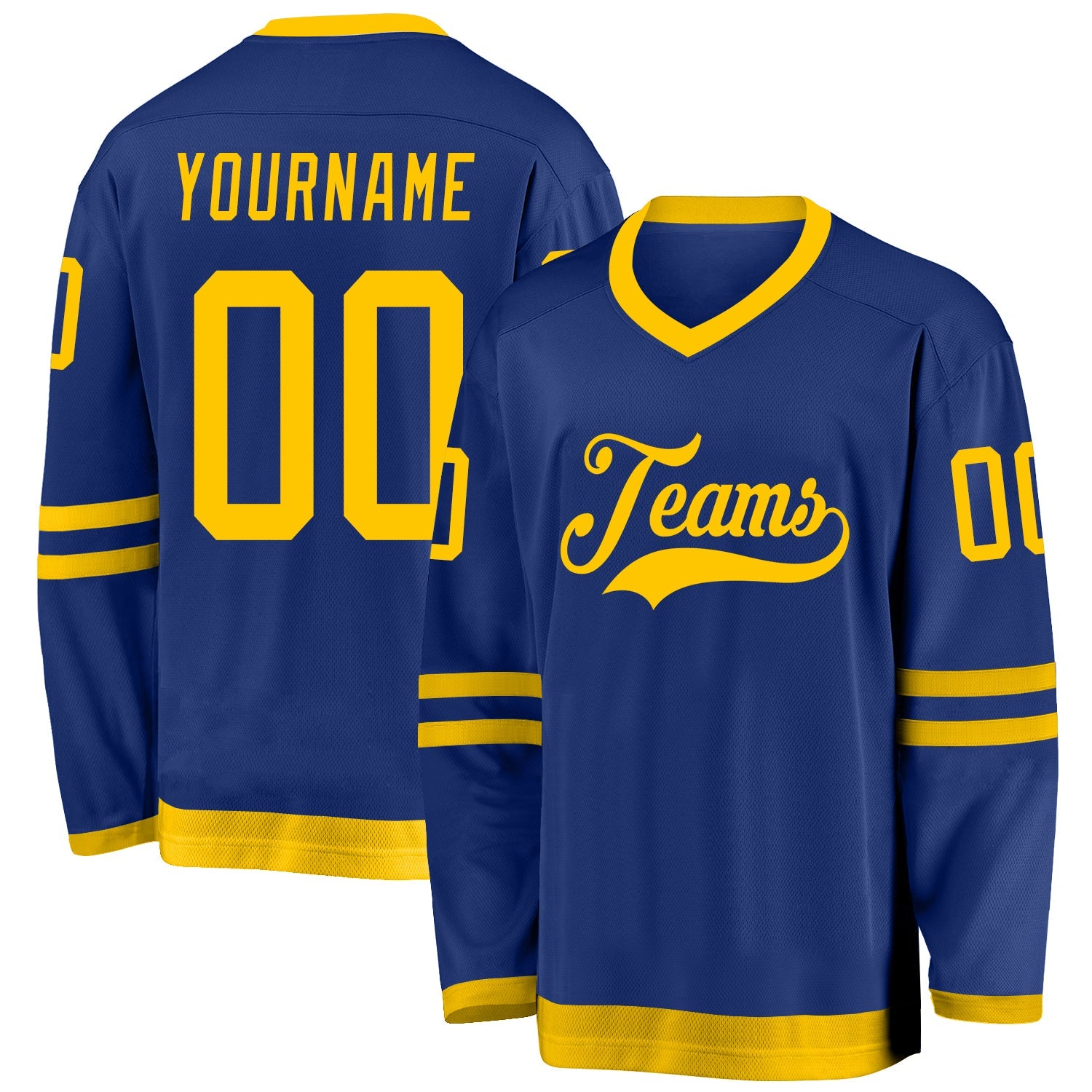 Custom Royal Gold Hockey Jersey