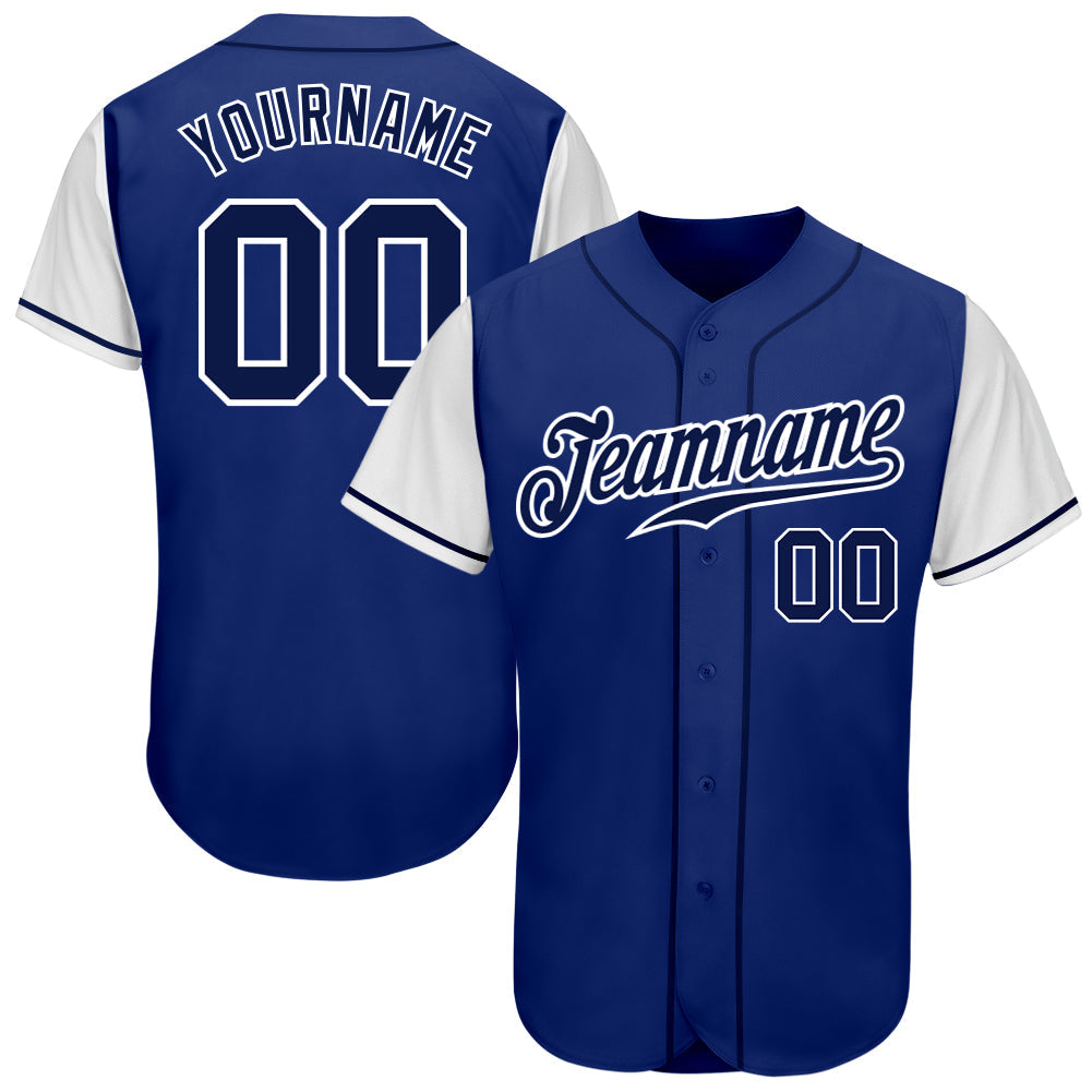 Custom Royal Navy-White Authentic Two Tone Baseball Jersey