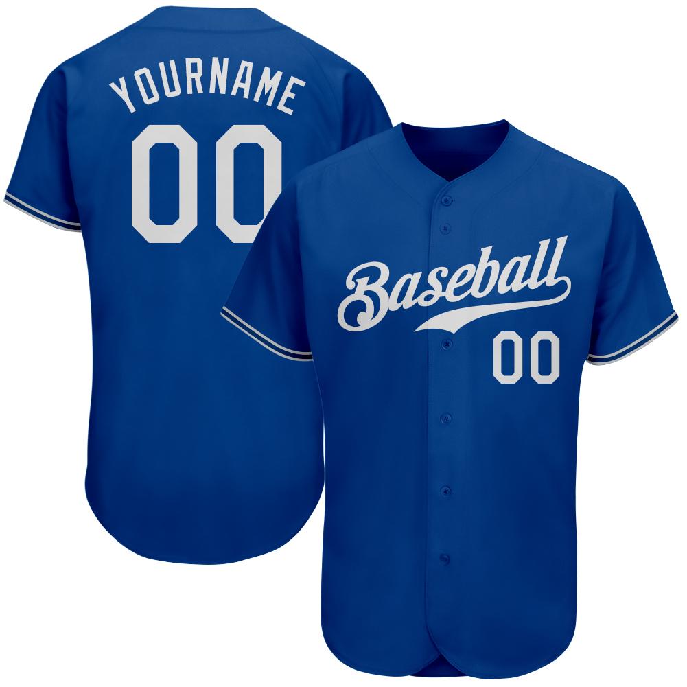 Custom Royal White Authentic Baseball Jersey