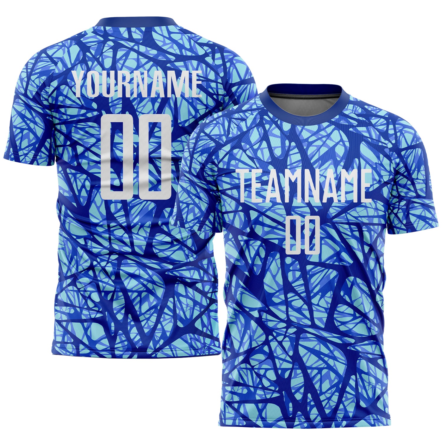 Custom Royal White-Light Blue Sublimation Soccer Uniform Jersey