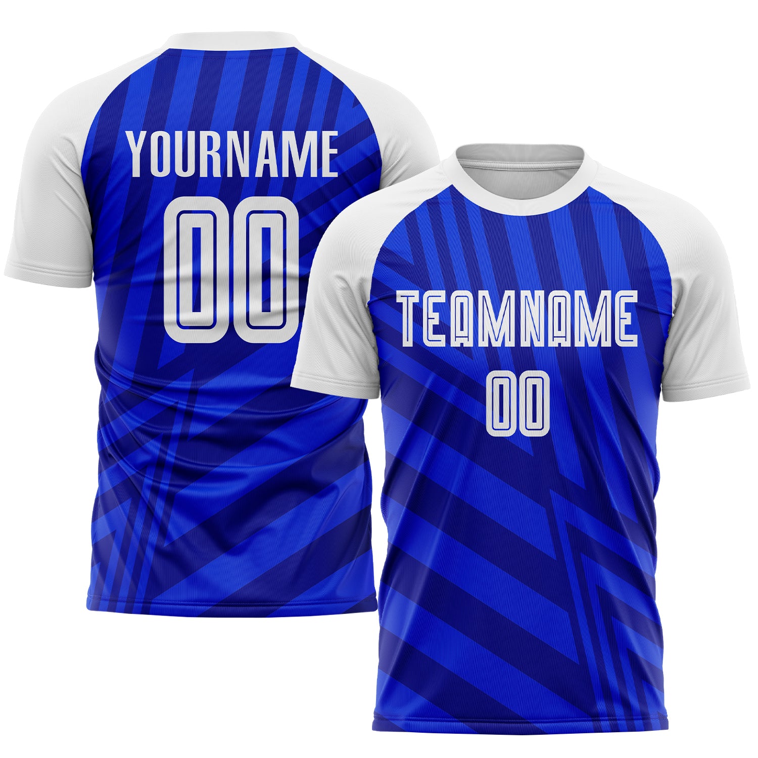 Custom Royal White-Navy Sublimation Soccer Uniform Jersey