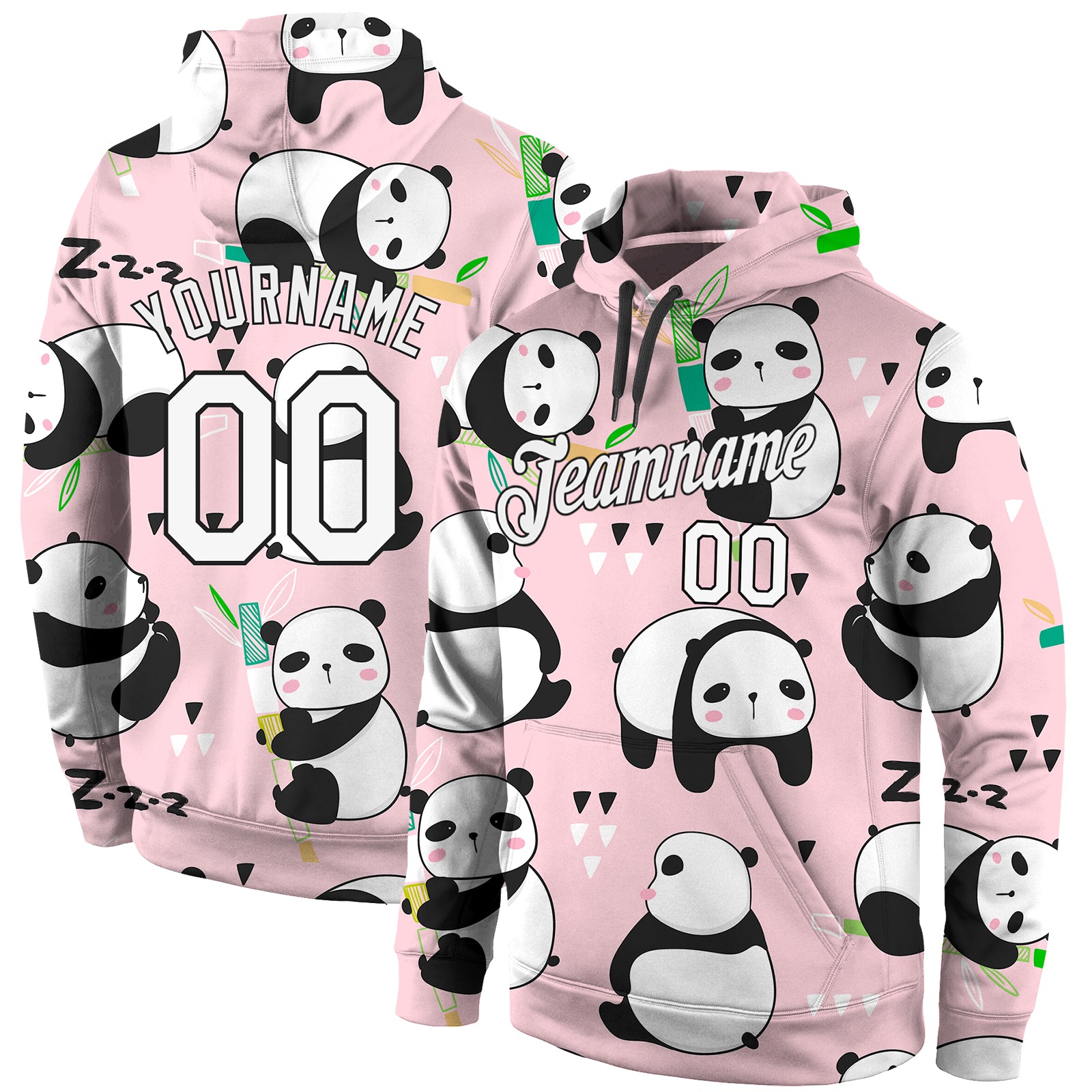 Custom Stitched Graffiti Pattern White-Black 3D "Panda" Sports Pullover Sweatshirt Hoodie