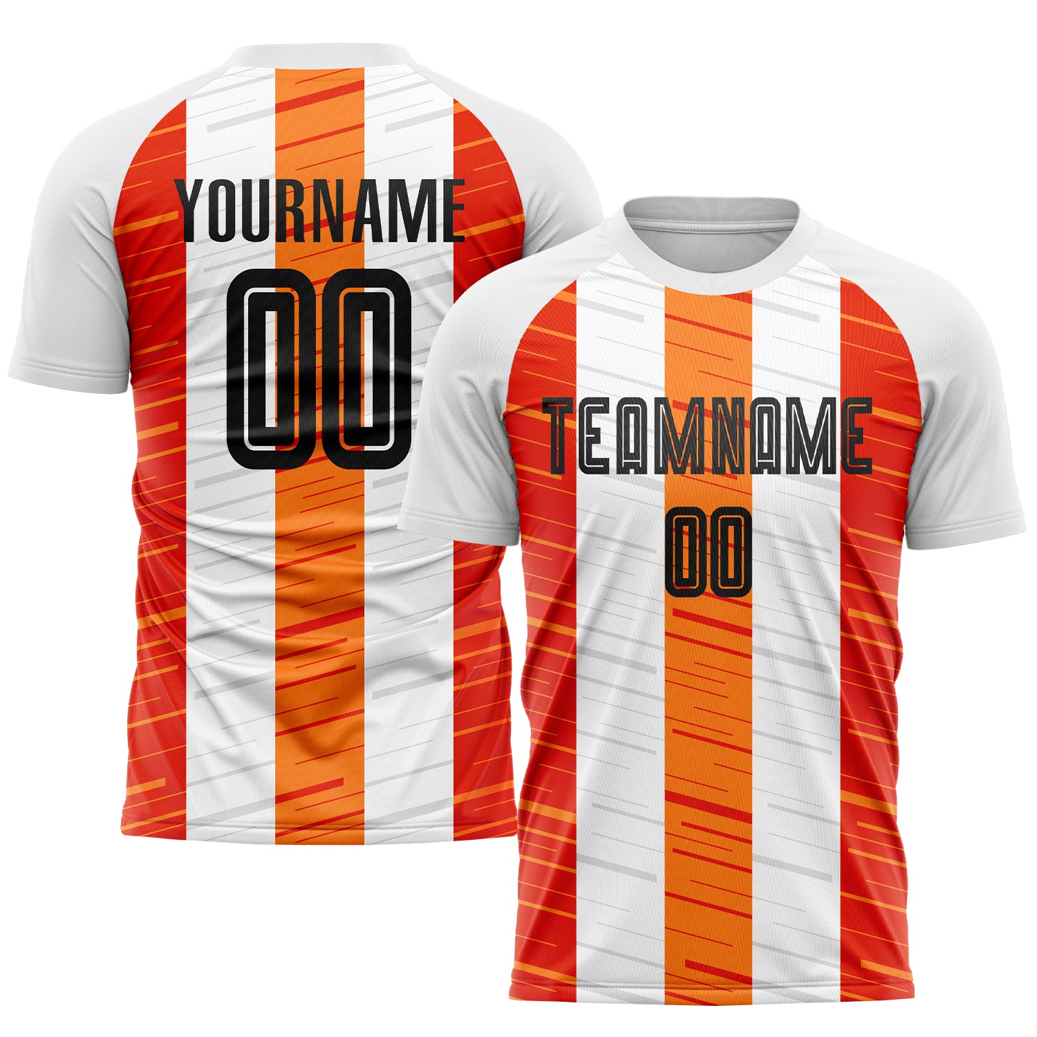 Custom White Black-Orange Sublimation Soccer Uniform Jersey