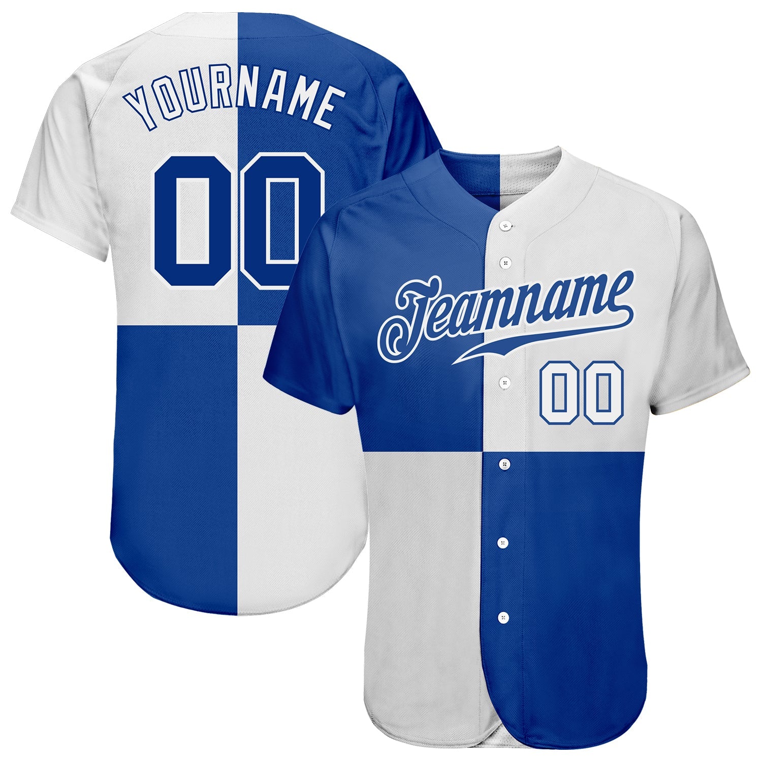 Custom White Royal 3D Pattern Design Multicolor Authentic Baseball Jersey