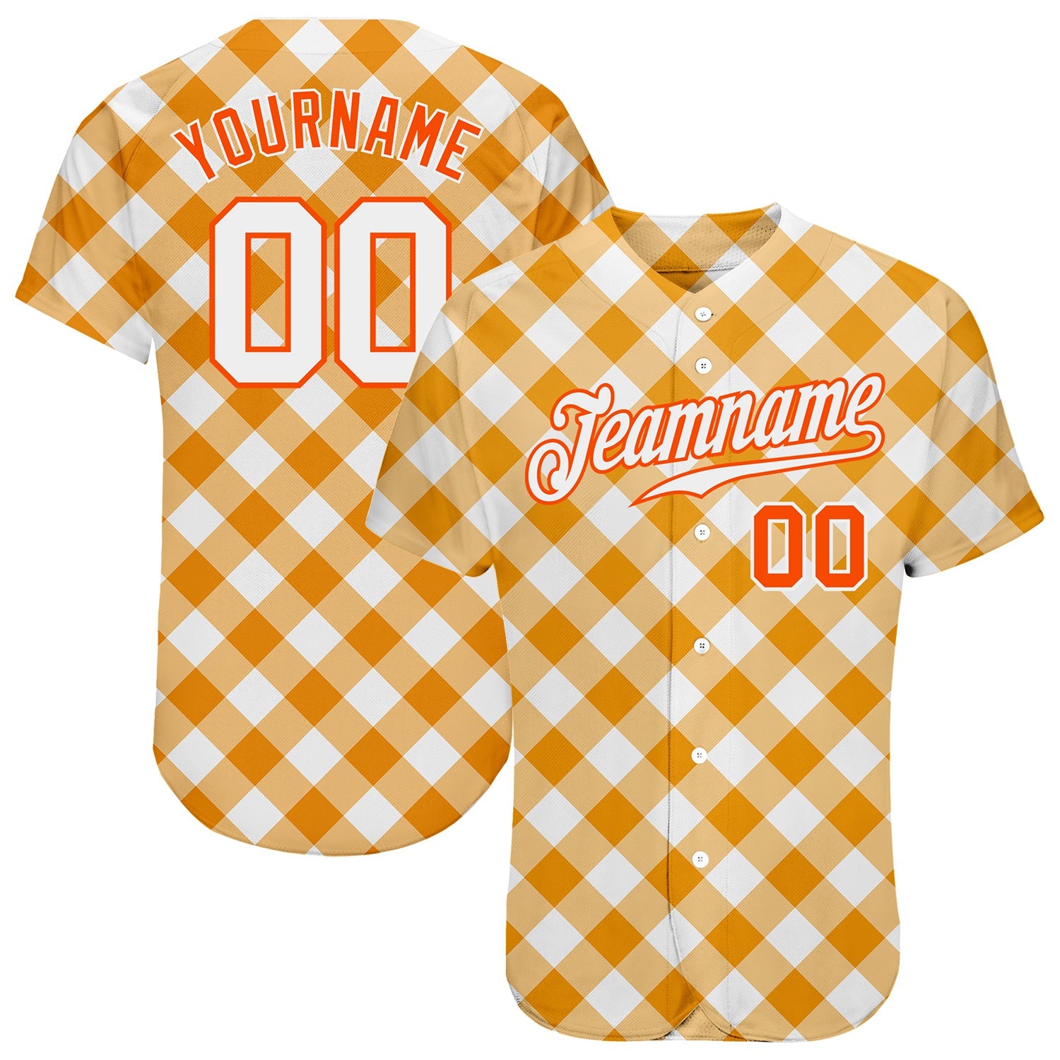 Custom White White-Orange 3D Pattern Design Orange Diagonals Authentic Baseball Jersey